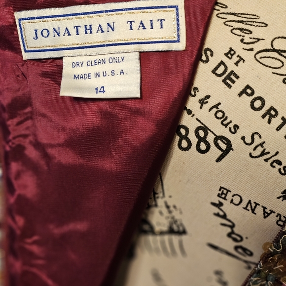FABULOUS JONATHAN TAIT VINTAGE  TAFETTA PARTY DRESS!!! 👗 ❤️ 🩷 - Picture 8 of 16